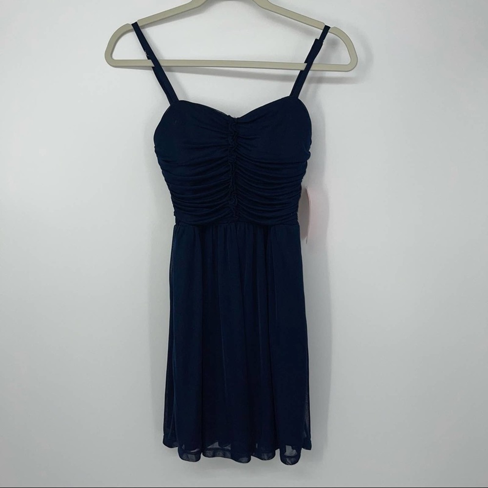 POMPOUS GIRLY TIMELESS NAVY BLUE MINI DRESS SMALL
